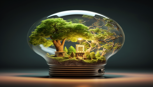 eco friendly light bulb diorama